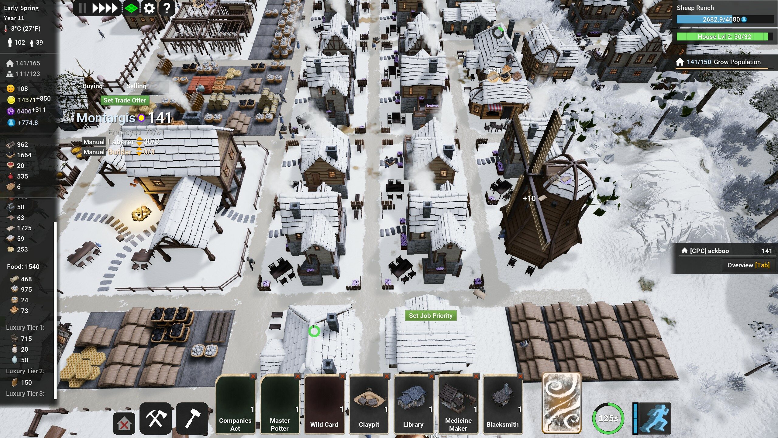 Quand la neige recouvre le village de son manteau blanc, il faut… surveiller le stock de charbon comme un gros chacal. Sans chauffage, les habitants quittent la ville ou tombent malades, tels les ingrats qu'ils sont.
