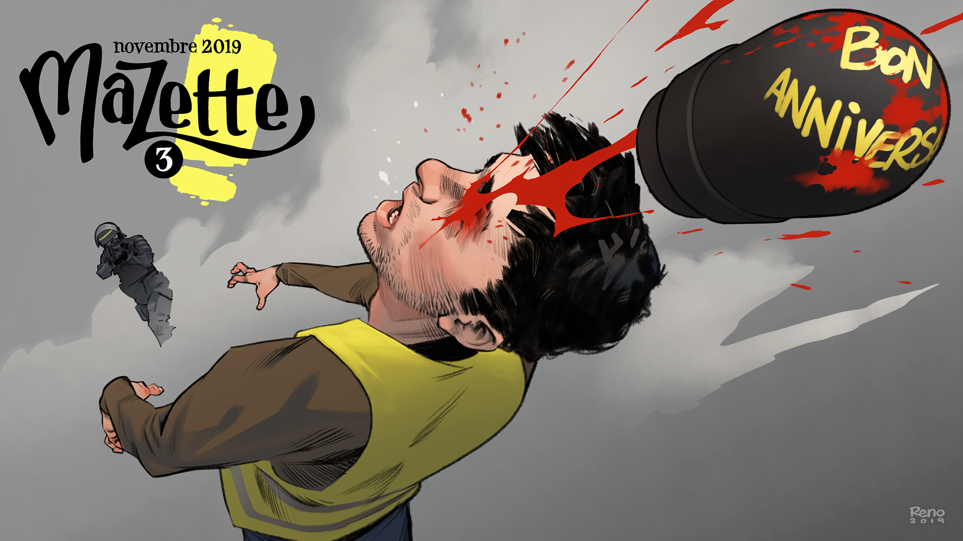 Mazette, un web mensuel de BD satirique à 3 euros par mois.